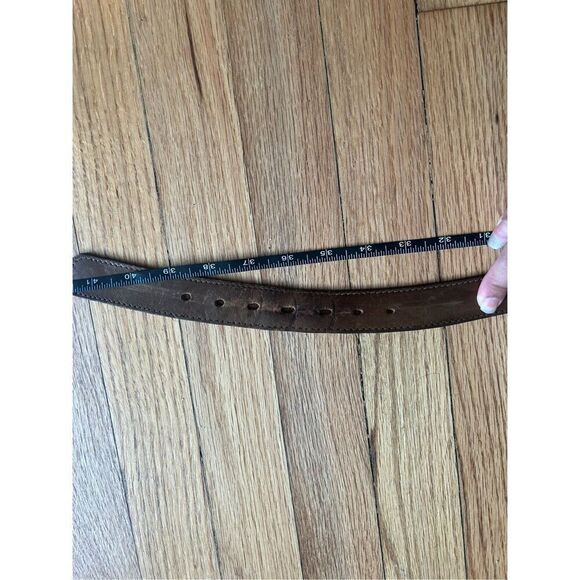 Levi’s Strauss cowboy vintage brass buckle leather belt size 42 - Picture 4 of 5